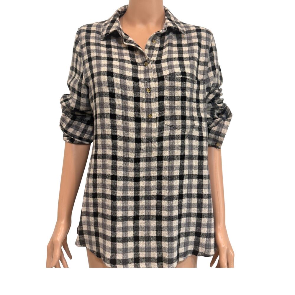 Pistola medium 1/2 button front plaid shirt button back TLS1 2805